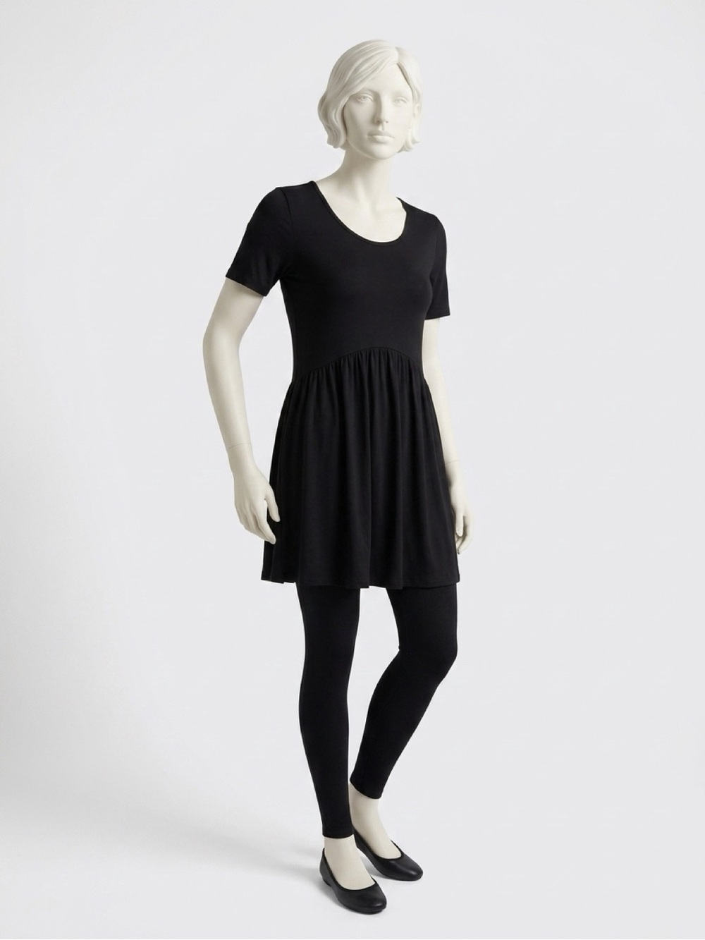 Agnes & Dora Black Short-Sleeve Empire Waist Tunic